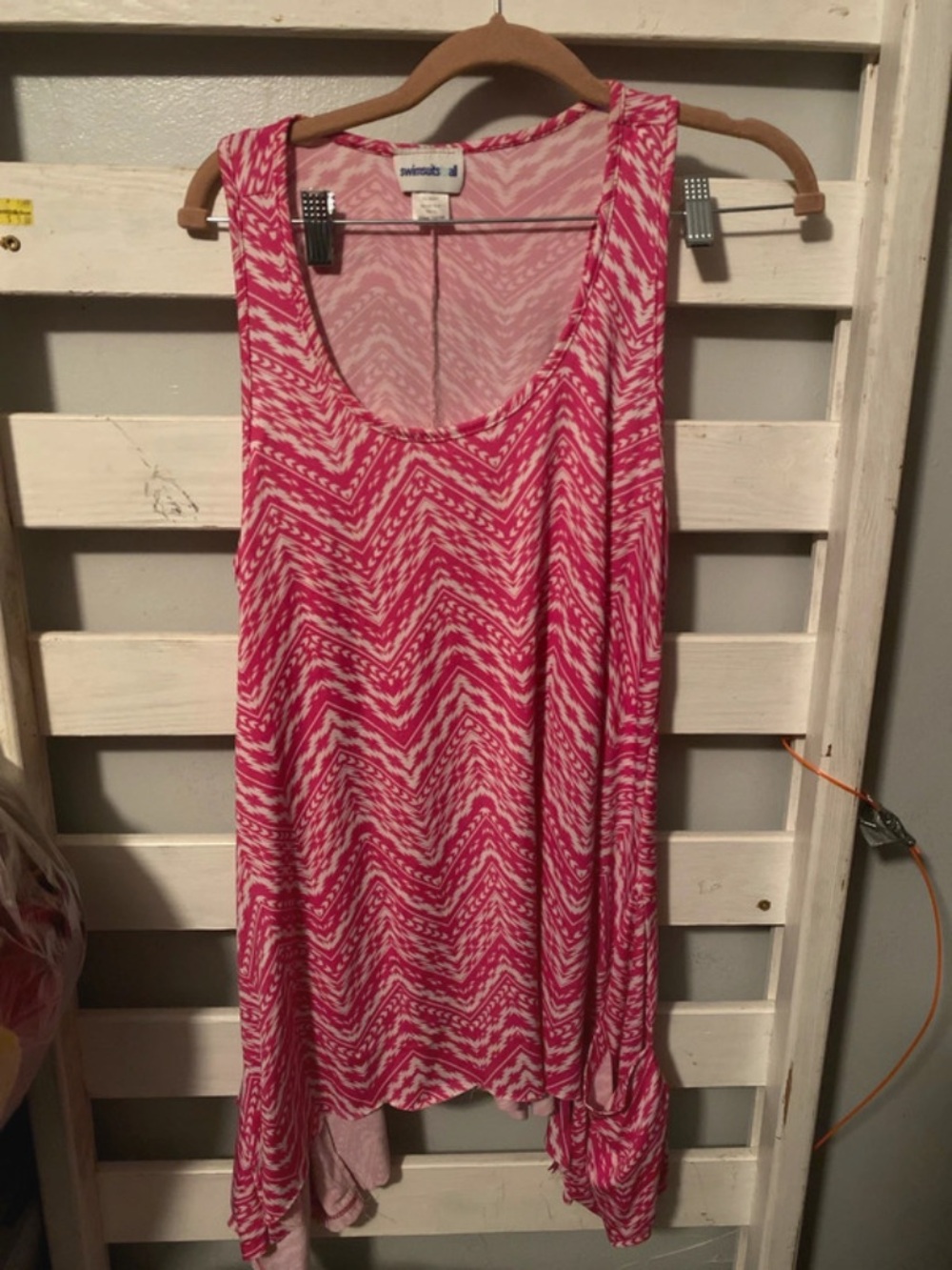 Swimsuits For All Pink Chevron Tank Tunic